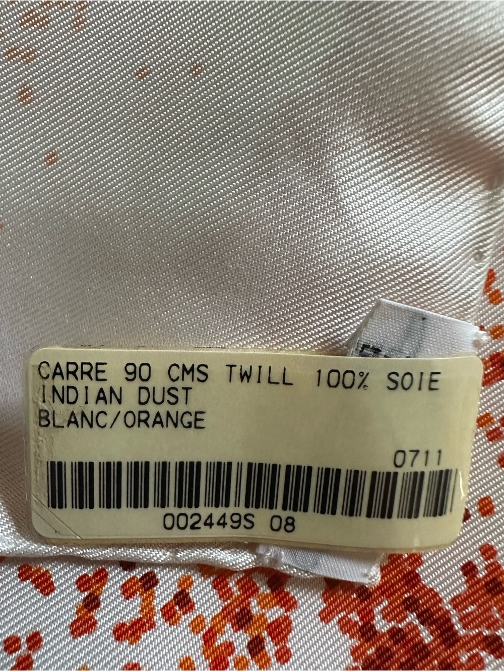 NWT Hermès Indian Dust Carré 90 Silk Scarf Blanc Orange w/ Box Rare 2008 - Picture 11 of 14